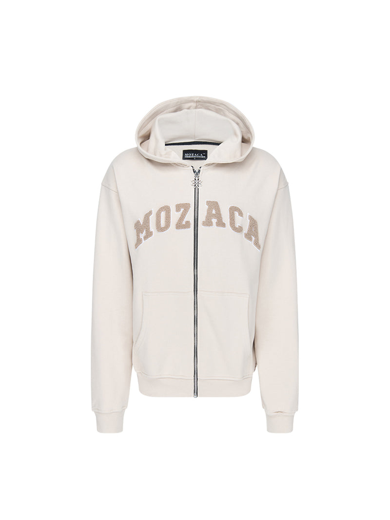 College Zip Hoodie Cream 